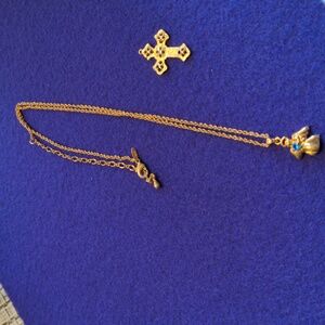 Angel on Gold Chain & Cross